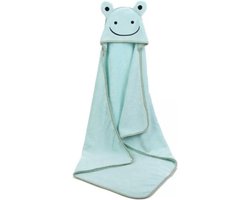 IL BAMBINI - Zachte baby badponcho - Fleece handdoek - Omslagdoek - Badcape - 90x90 cm - Groen