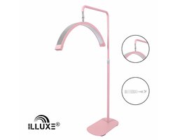 ILLUXE IL16RG - Half Moon Light - Booglamp - Beauty Lamp - Wimper Lamp - Lash Lamp - Medische Lamp - Make Up Lamp - Moonlight Lamp - Tattoo Lamp - Behandel Lamp - Nagel Lamp - Barber Lamp - Roze met glitters