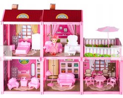Ilso Poppenhuis Villa - 111-delig - Meubels en 1 Pop -  Inclusief Accessoires - Roze