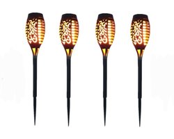 Ilso solar tuinlamp fakkel - led - warm wit - 4 stuks