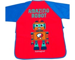 Imaginarium Knutselschort Jongen - Met Lange Mouw - Rood/Blauw - Robot