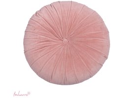 Imbarro Fashion & Home Kussen mila pink rond 47 cm 100% Katoen Velvet