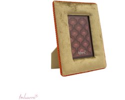 Imbarro - Fotolijst - Velvet - Olive - Olijfgroen - Oranje - Voor foto 9 x 14 cm - Totaal 18x23cm