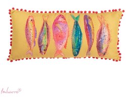 Imbarro Home & Fashion Kussen McFish voor binnen en buiten gemaakt van 100 % gerecycled plastic 35 x 70 cm
