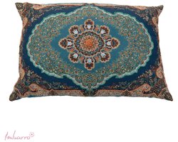 Imbarro Home & Fashion kussen rechthoek met barok print blauw 40 x 60 cm Zinta