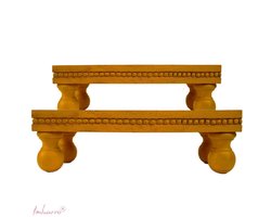 Imbarro Home & Fashion set van 2 kleine tafeltjes geel uit de Vintage Village collectie