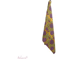 Imbarro - Keukendoek - Theedoeken - Set van 2 - Noraly - Paars/Geel - 50 x 70 cm
