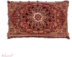 Imbarro - Kussen - Sierkussen - Abby - Bordeaux rood - 100 % katoen - 40x60 cm