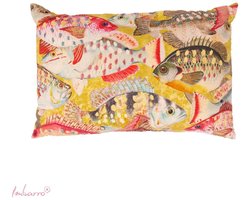 Imbarro - Kussen - Sierkussen - Flame - Katoen - Vissen - 40x60cm