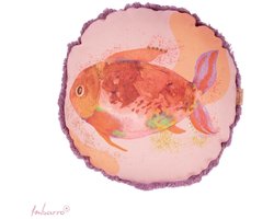 Imbarro - Kussen - Sierkussen - Goldie - Vis - Binnen kussen - Buitenkussen - P.E.T. - Rond 40cm