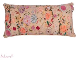 Imbarro - Kussen - Sierkussen - Jany - Katoen - Extra lang - Bloemen - 40x80cm