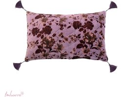 Imbarro - Kussen - Sierkussen - Jeanne - Purple - 100 % katoen velvet - 30x50 cm