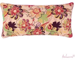 Imbarro - Kussen - Sierkussen - Laurel - Robuust Katoen - Bloemen - 40x60cm