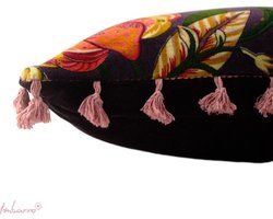 Imbarro - Kussen - Sierkussen - Linde - Purple - 100 % katoen velvet - 50x50 cm