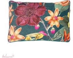 Imbarro - Kussen - Sierkussen - Norah - Green - 100 % katoen/velvet - 40x60 cm
