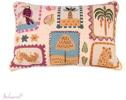 Imbarro - Kussen - Sierkussen - Oasis - 60% Katoen - 40x60cm - Jacquard structuur