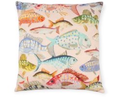 Imbarro - Kussen - Sierkussen - Panda - 50x50 cm -Vissenprint - 100% Katoen - Handgemaakt