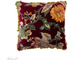 Imbarro - Kussen - Sierkussen - Romee - Dark Red - 100 % katoen velvet - 50x50 cm