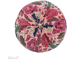 Imbarro - Kussen - Sierkussen - Rond - Maye pink - 47 cm - 100% Katoen Velvet
