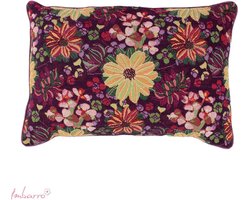 Imbarro - Kussen - Sierkussen - Violet - Robuust Katoen - 40x60cm - Bloemen