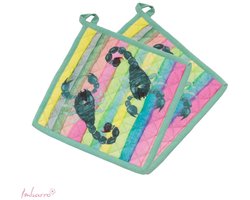 Imbarro Pannenlappen Scorpio – Set van 2 – 100% Katoen – Multicolor – 25x25 cm – Keukenaccessoire – Hittebestendig