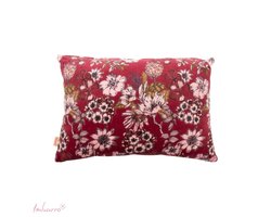 Imbarro - Sierkussen - Kussen - Essence - Burgundy - Velours - Bordeaux - Bloemenprint - 40x60cm