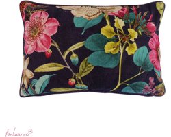 Imbarro - Sierkussen - Kussen - Maxima - Velours - Purple - Bloemen - 40x60cm