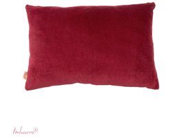Imbarro - Sierkussen - Kussen - Saar - Burgundy - Velvet - 40 x 60 cm - Bordeauxrood
