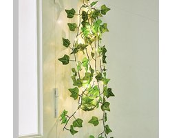 Imitatie wilgenblad lamp solar model, imitatie groene rotan lamp, koperdraad imitatie groene rotan lamp, imitatie buiten waterdichte binnenplaats balkon decoratieve lamp, 20 meter 20 lampen, stijl 4