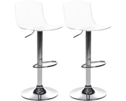 IMOLA - Barkruk verstelbaar set van 2 - Transparant - Acryl