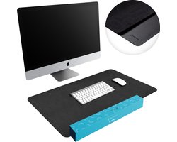 imoshion Bureau Onderlegger - 80 x 40 cm - Hoogwaardig kunstleer - Bureau Accessoires - Bureau Organizer - Antislip Muismat XXL - Inclusief draagriem - Zwart