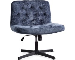 IMPERATORIS® Bureaustoel zonder Armleuningen – Draaistoel met Wielen – Linnen Bureaustoel met Lendensteun – Make-up Stoel / Fauteuil voor Slaap- en Studeerkamer