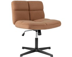 IMPERATORIS® Bureaustoel zonder Armleuningen – Draaistoel met Wielen – Linnen Bureaustoel met Lendensteun – Make-up Stoel / Fauteuil voor Slaap- en Studeerkamer