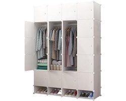 Imperatoris - Dressing Kasten - 20 Modules - 2 Staven - Kledingkast - Kledingkasten Slaapkamer - Organizer - 140 x 45 x 192 cm - Wit