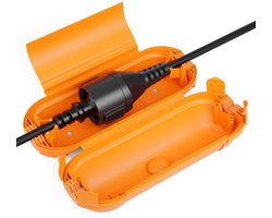 IMPERATORIS® Kabelbox - Kabelorganizer Doos - Opbergdoos voor Stekkerdoos en Kabels - Voor Bureau en TV Meubel - 1 Stuk - oranje - Plastic
