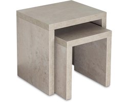 Imperatoris - Moderne salontafel - betonnen bijzettafel - woonkamermeubel - betonlook - betonnen tafel voor de woonkamer - industrieel design - Permanent gelijmd-44x36 cm- Geel