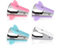 IMPERATORIS® Ontnieter - Nietenverwijderaar - Spijkertrekker - Ontnieten - Nietjes Verwijderen - Voor Meubels, Vloer, Houten Kist, Karton, Fotolijst, Tapijt - 4 Stuks - Roze/Blauw/Paars/Wit