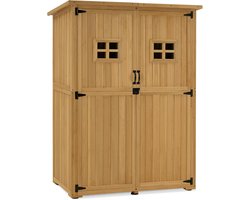 Imperatoris - Tuinkast met 2 Planken - Tuinkast Hout - Tuinkasten voor Vuiten - Tuinkasten - Tuinberging Hout - Tuin Kast - Houten Opbergkast - Tuin Berging - Naturel - 59 × 127 × 168 cm