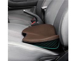 IMPERATORIS® Wigkussen Steunkussen - Rugsteunkussen - Kussen voor Autostoel - 44 x 24 x 9.5 cm - Bruin