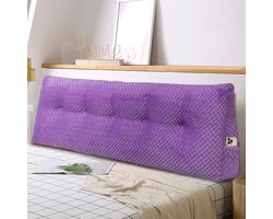 IMPERATORIS® Wigkussen Steunkussen - Rugsteunkussen - Kussen voor Bed of Bank - 80 x 20 x 50 cm - Paars