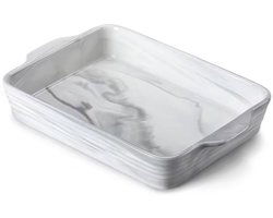 Imperial Ontbijtborden - Marmer Look - 2000ML - Lasagne - Braadslede - Rechthoekige schaal