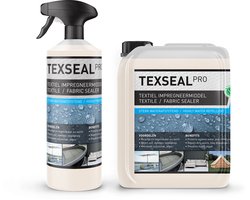 Impregneerspray Meubelstof - #1 Nano Coating - Textiel Impregneermiddel Meubelstof, Tent, Bootkap, Cabrio, Zonnescherm, Parasol - Waterafstotende Spray - 100% Waterproof Anti Regen - Combideal: Texseal Pro 2,5L + 1L (±21m2)