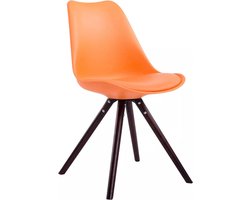 In And OutdoorMatch Bezoekersstoel Ricardo - Oranje stoel - Set van 1 - Met rugleuning - Vergaderstoel - Zithoogte 45cm