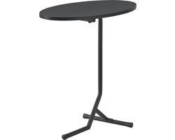 In And OutdoorMatch Bijzettafel Zizi - 55x60x30 cm - Houtkleurig en Zwart - MDF en Metaal Gepoedercoat - Stijlvol Design