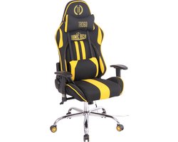 In And OutdoorMatch Bureaustoel Ally - Geel en Zwart - Massagefunctie - Stof - Hoogwaardige bekleding - Comfortabele bureaustoel - Exclusieve uitstraling
