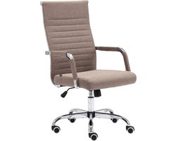 In And OutdoorMatch Bureaustoel Keegan - vergaderstoel - beige - stof - ergonomisch - in hoogte verstelbaar - 46x49x106cm