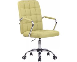 In And OutdoorMatch Bureaustoel Savion - Groene Stof - Met Rugleuning en Armleuning - In hoogte verstelbaar - Ergonomisch - Luxe