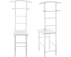 In And OutdoorMatch Dressboy Duane - Kledingrek Stoel - 107x45x45 cm - Metaal en MDF - Wit - Modern Design