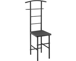 In And OutdoorMatch Dressboy Leta - Kledingrek Stoel - 107x45x45 cm - Metaal en MDF - Donkergrijs - Modern Design
