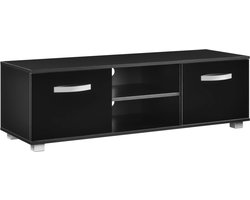 In And OutdoorMatch Esta-meubel Lisan - Met Planken - 120x40x38 cm - Zwart - Spaanplaat - Luxe Look